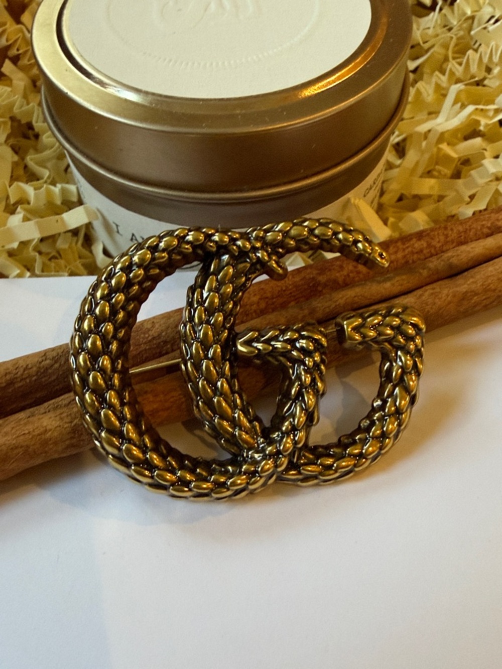 Fashion Jewelry Gold Double G Snake Logo Brooch
